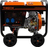 T-Mech Draagbare Diesel Stroomgenerator Noodstroom 2kVA 6pk -Open Frame - Heavy Duty - 12.5 liter tankinhoud