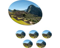 Onderzetters voor glazen - Rond - Peru - Zon - Machu Picchu - 10x10 cm - Glasonderzetters - 6 stuks