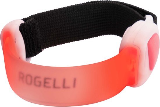 Rogelli reflecterende sportarmband met rode LED-verlichting.