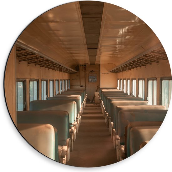 WallClassics - Dibond Muurcirkel - Oude Bus - 30x30 cm Foto op Aluminium Muurcirkel (met ophangsysteem)