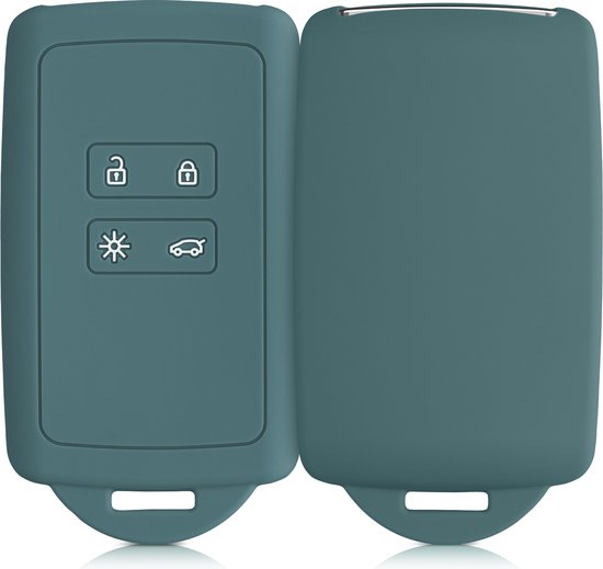 kwmobile autosleutelhoes geschikt voor Renault 4-knops Smartkey autosleutel (alleen Keyless Go) - Siliconenhoes in Arctische nacht - Sleutelcover