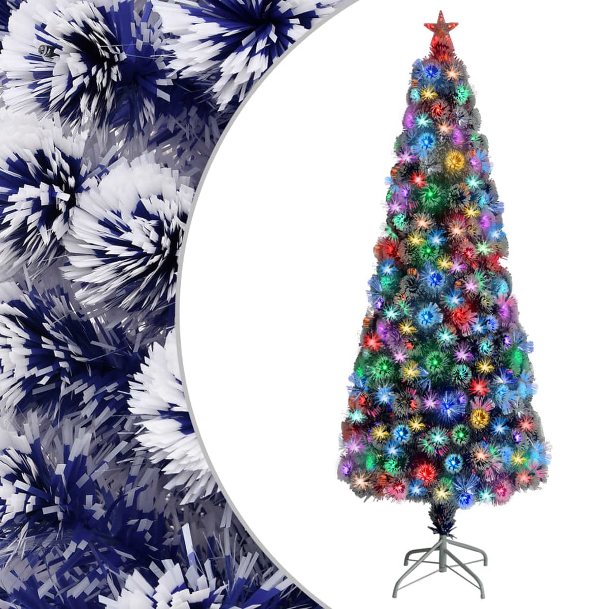 Prolenta Premium - Kunstkerstboom met LED 240 cm glasvezel wit en blauw