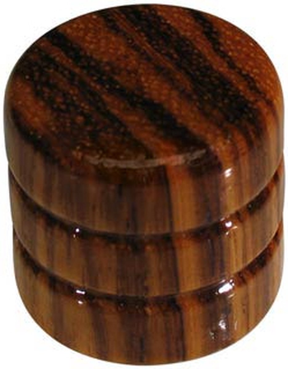 dome knob, wood, 2 rings, 19x18mm, zebra