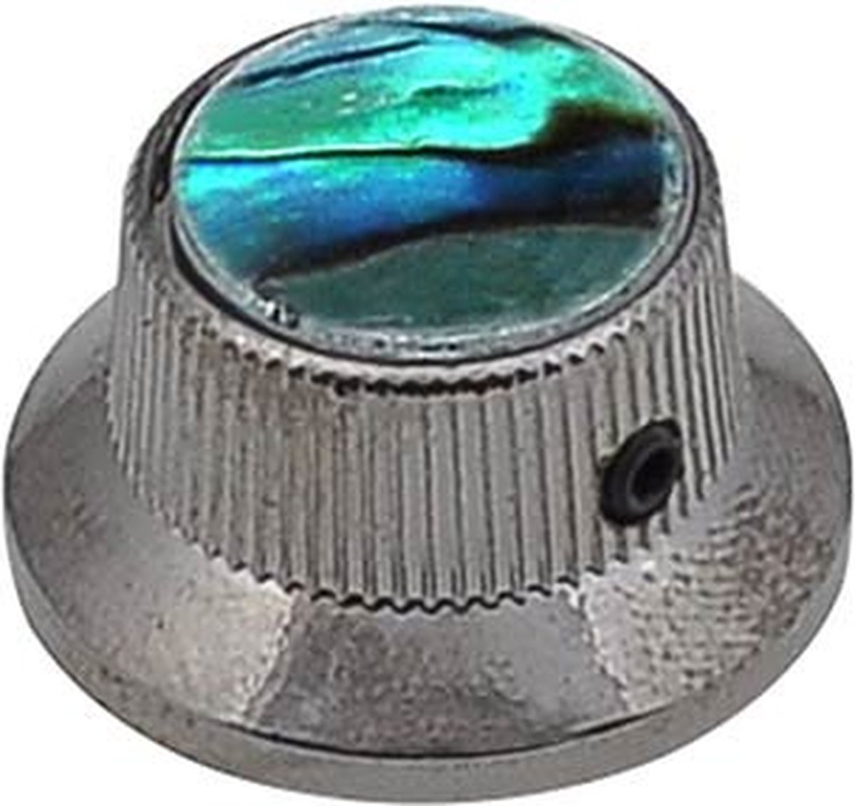 bell knob with abalone inlay, black nickel