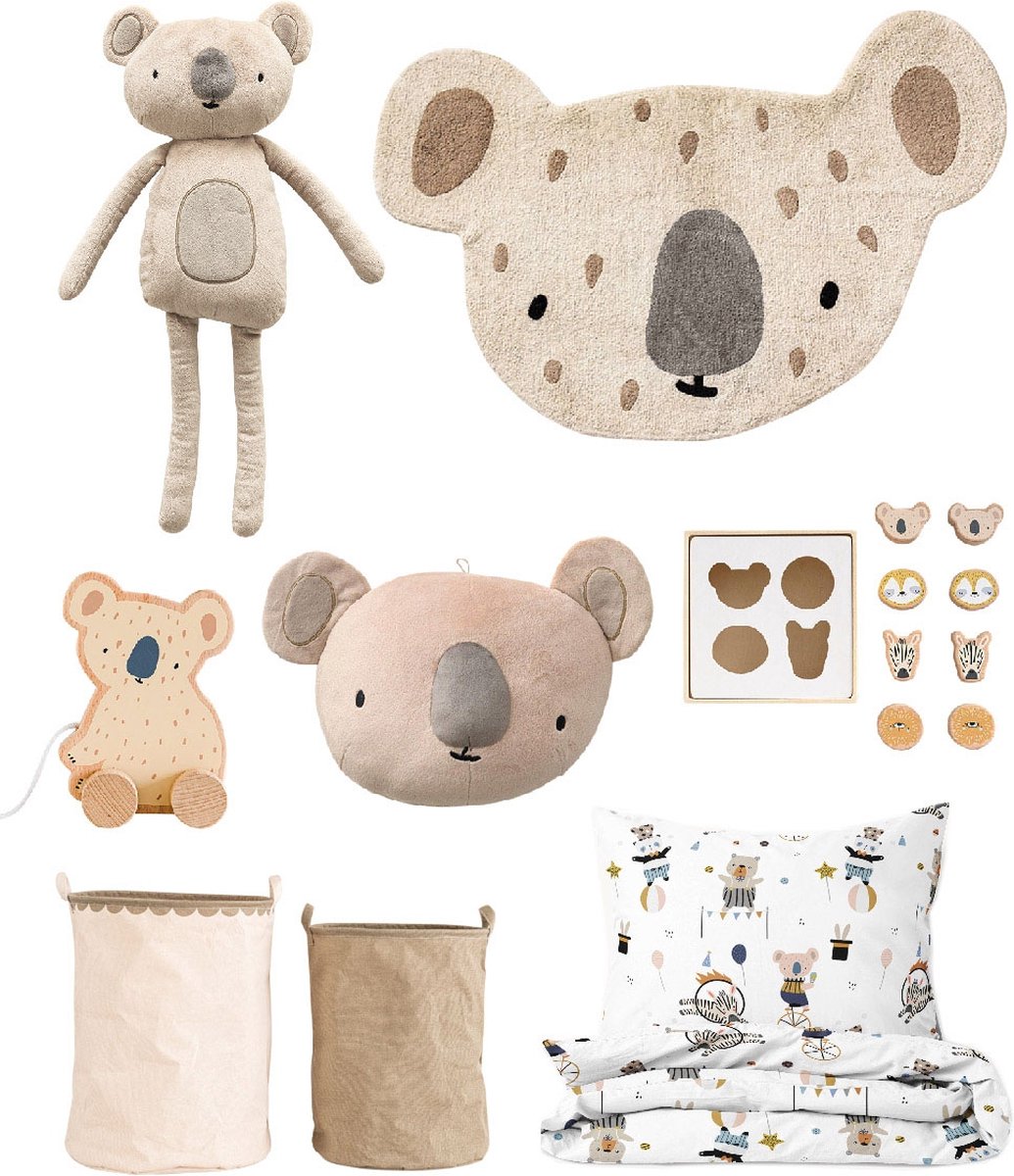Petite Amélie Dierenkop babykamer Koala 'Bao' - Wanddecoratie Kinderkamer 'Beige' - Pluizige vriend uit de Australische wildernis - Vleugje speelse charme en rust