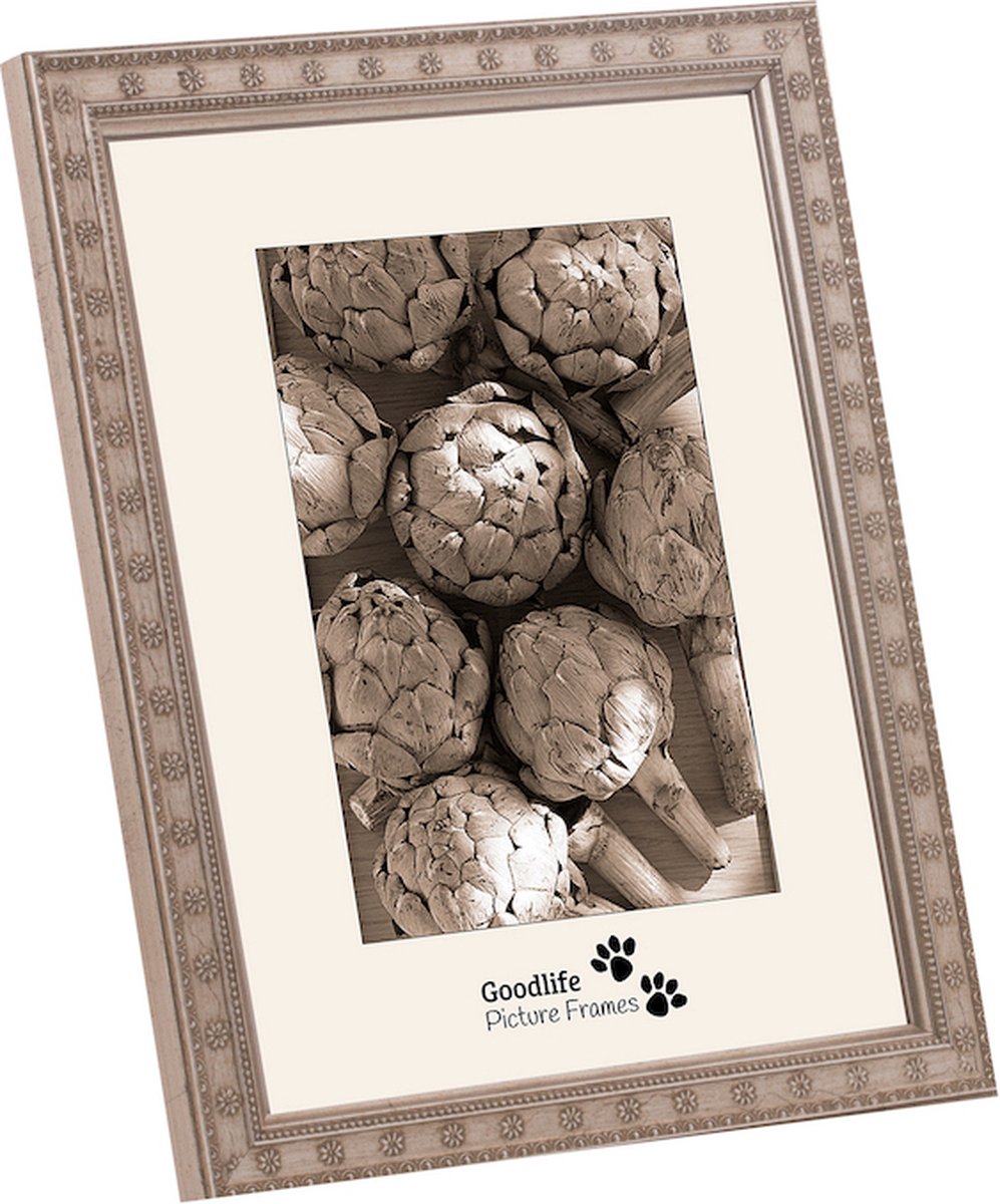 Houten Fotolijst Fleur Zilver-35x35