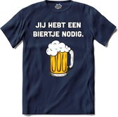 Biertje nodig? - Bier kleding cadeau - bierpakket kado idee - grappige bierglazen drank feest teksten en zinnen - T-Shirt - Heren - Navy Blue - Maat 4XL