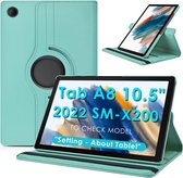 Draaibaar Hoesje 360 Rotating Multi stand Case - Geschikt voor: Samsung Galaxy Tab A8 (2022 & 2021) - SM-X200 / X205 / X207 - 10.5 inch - Licht blauw