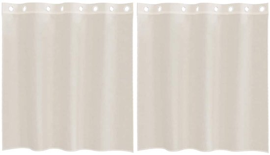 vidaXL - Rideaux - voile - avec - œillets - 2 - pièces - 140x140 - cm - couleur crème