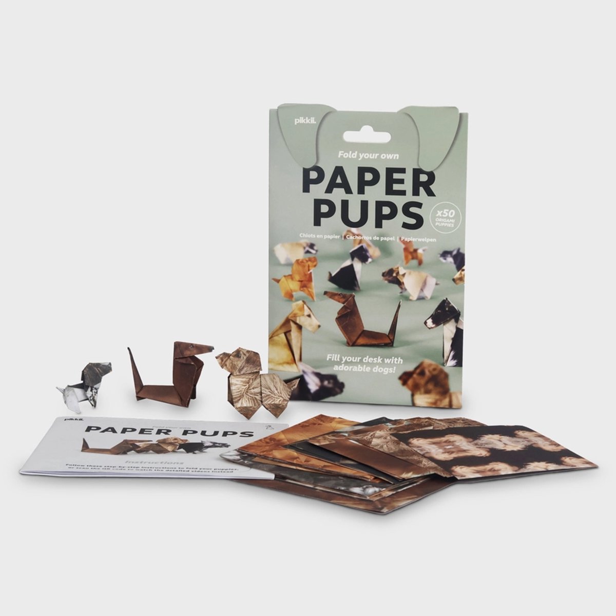 Kit DIY Chat En Papier 3D - Origami Animaux (chat, Chien, Dinosaure) - Papier Recyclé Pré-plié, à Partir De 10 Ans - Décoration Ou Cadeau