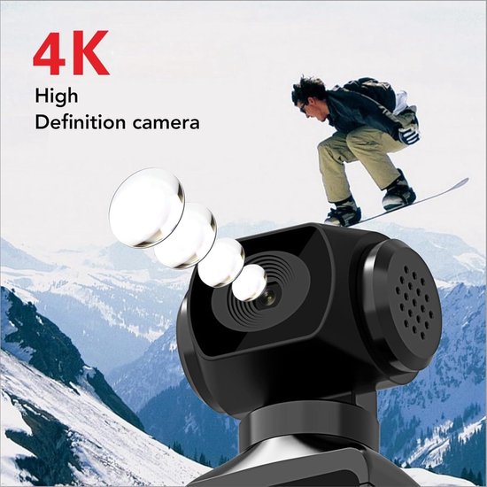TANGMI Action-Cam WiFi, 4K & 120° groothoekbril met camera