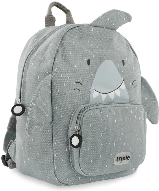 Trixie Rugzak - Mr. Shark - Schooltas Waterafstotend - Boekentas voor Kind - Voor Jongens en Meisjes - Geschikt als Gymtas - Grijs - Haai