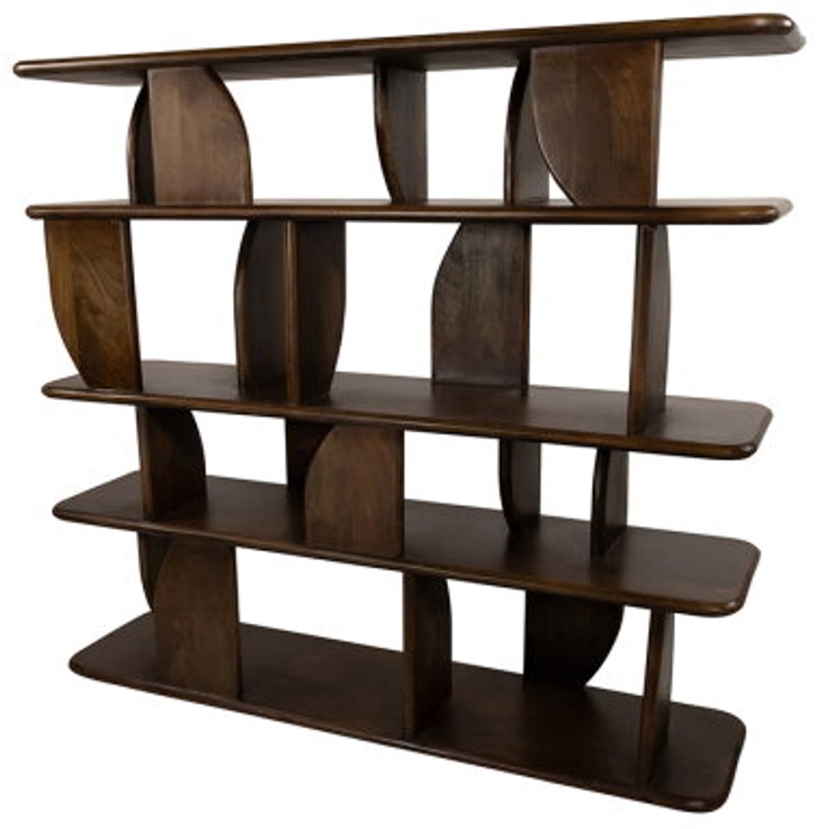Boekenkast Oregano mangohout walnoot 140x36x105 cm - Japandi