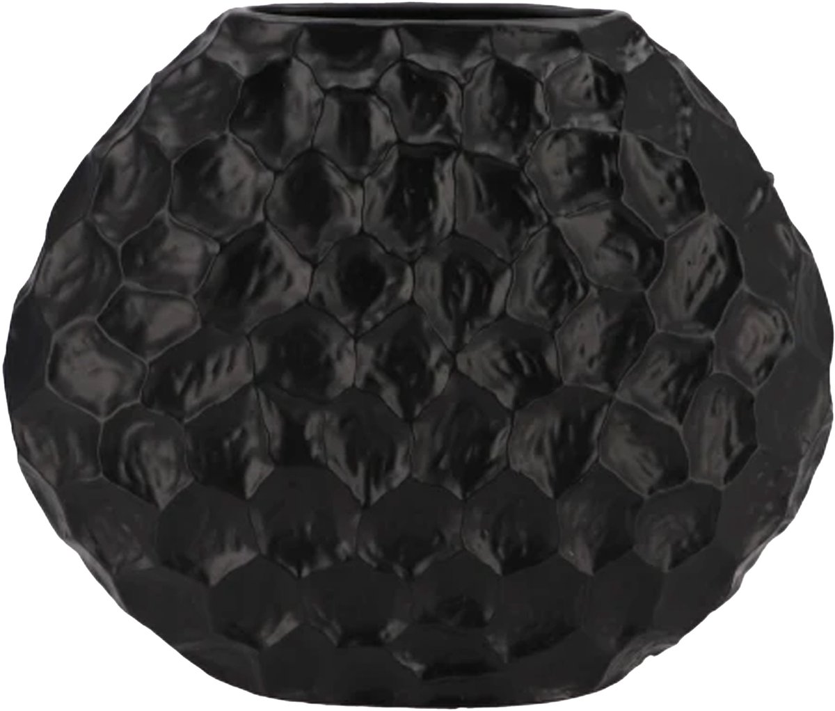 Daan Kromhout - Vaas - Jada - Zwart - Structure - Ovaal - 32x12x26cm - Keramiek