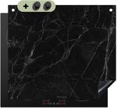 KitchenYeah® Inductie beschermer 60x52 cm - Zwart - Marmer print - Kookplaataccessoires - Afdekplaat voor kookplaat & Spatscherm achterwand - Inductiebeschermer - Inductiemat - Inductieplaat mat - Keuken decoratie