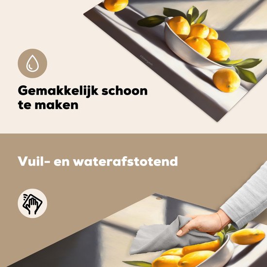 KitchenYeah® Protection plaque induction 57.6x51.6 cm - Citrons - Nature morte - Jaune - Protege plaque de cuisson - Couvre plaque induction - Protecteur d'induction - Cuisine