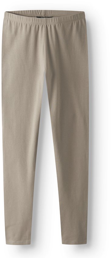 Taupe legging met elastische tailleband.