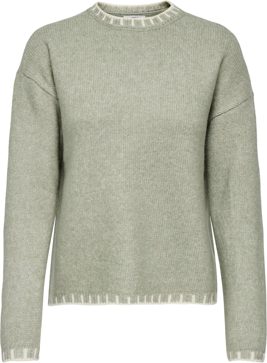 Jacqueline de Yong Trui Jdysilja L/s On Contrast Pullover K 15361187 Seagrass/sandshell Dames Maat - L