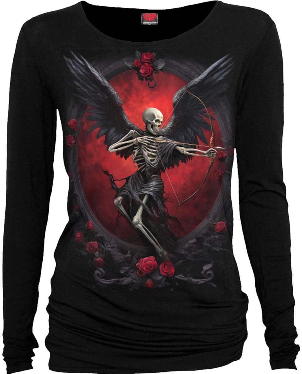 Spiral Cupid's Curse - Longsleeve Dames Shirt met lange mouwen - zwart - L