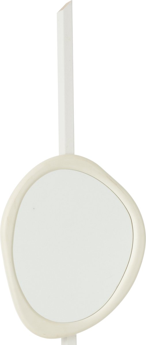 J-Line spiegel Moderna - hout/glas - wit - small - Ø 60 cm