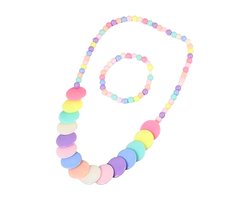 foto van Kinder Sieradenset: Ketting + Armband Rondje | Kunststof Kralen | Fashion Favorite