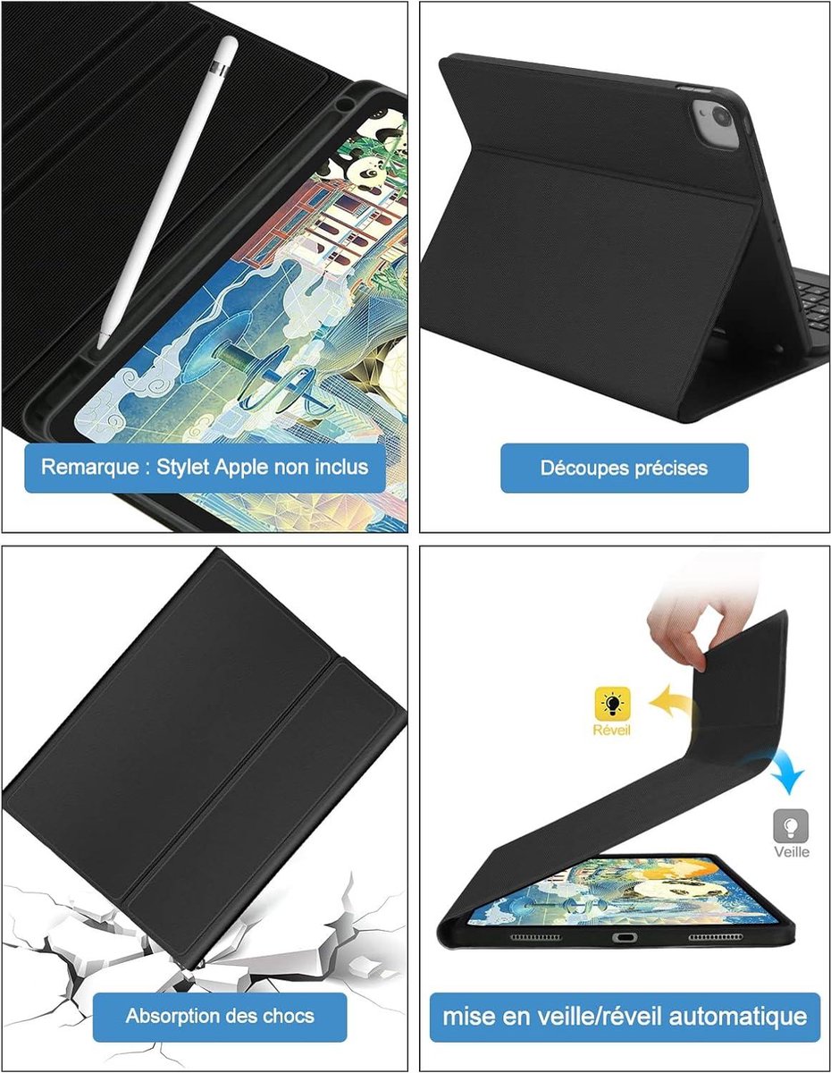 iPad Air hoes met afneembaar toetsenbord blauw - Bestel Nu