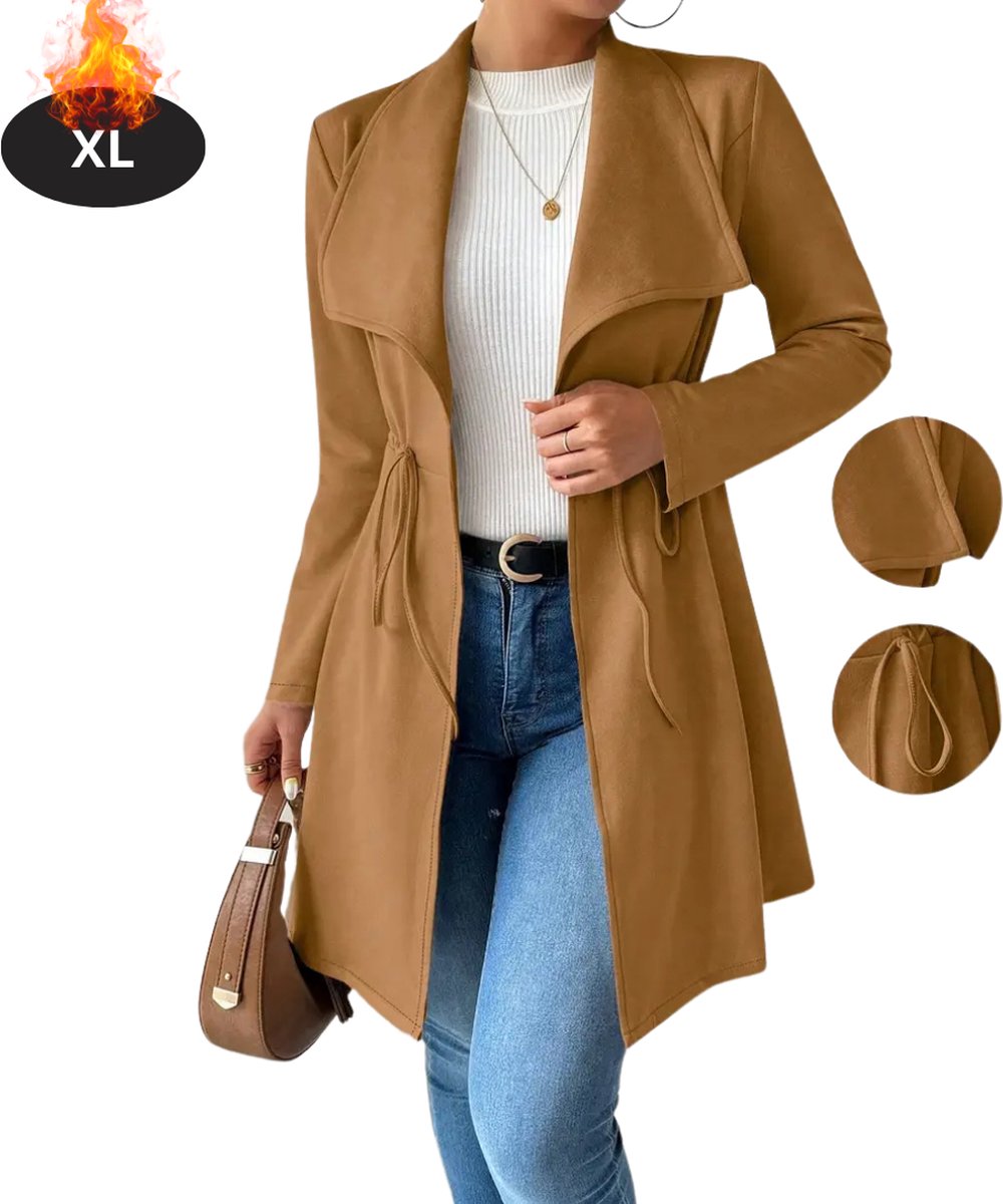 Bovista Mantel Dames Tussenmantel Jas Mantelpakje Trenchcoat Overjas Overcoat Winter Chocolade Chocolade-m