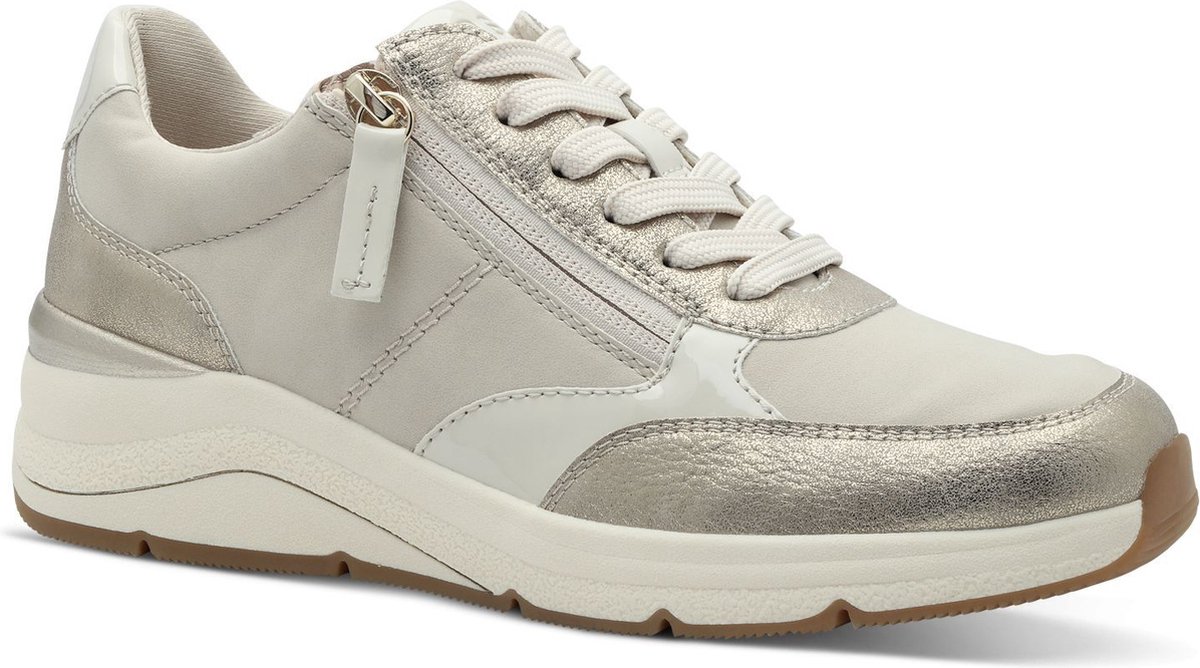 Jana Dames Sneaker - 23777-499 Beige/Goud - Wijdte H - Maat 41