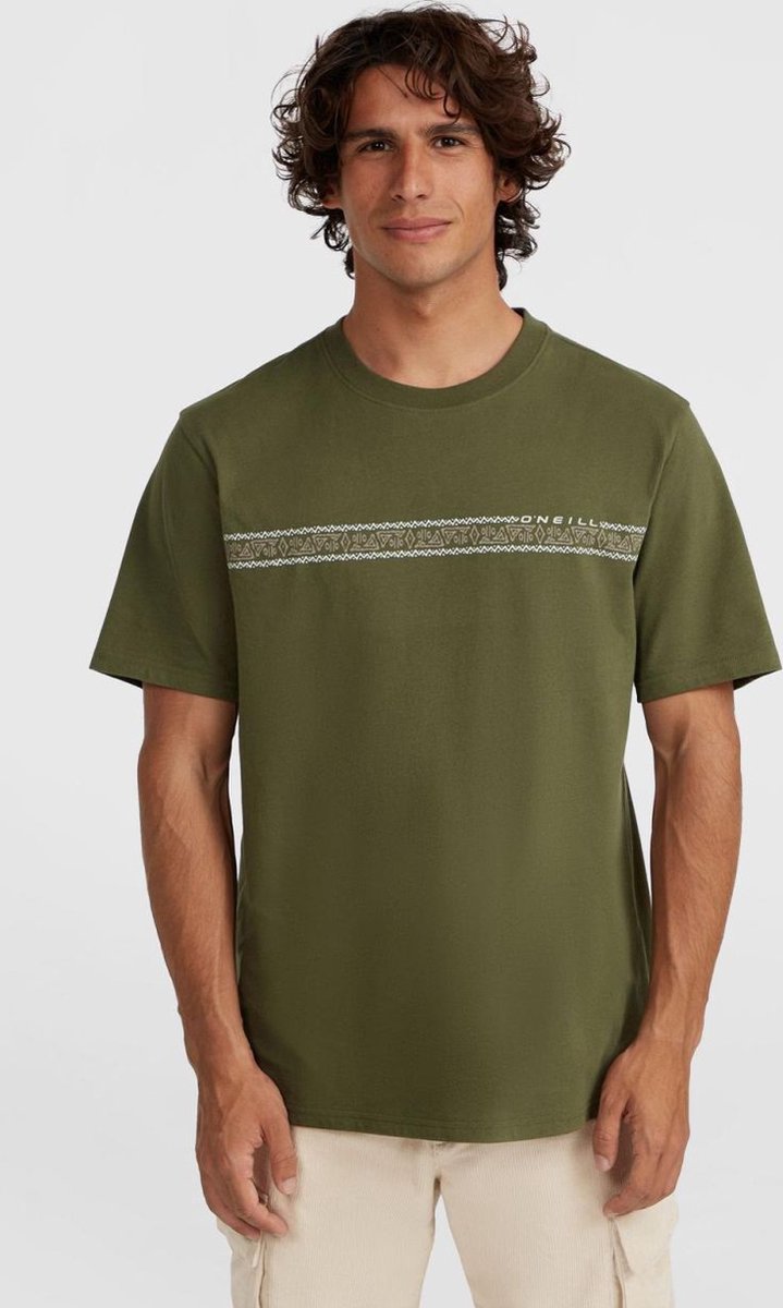 O´neill Ikat Stripe T-shirt Met Korte Mouwen L Man Forest Night
