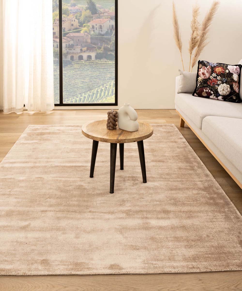 Viscose vloerkleed - Glamour beige 300x400 cm