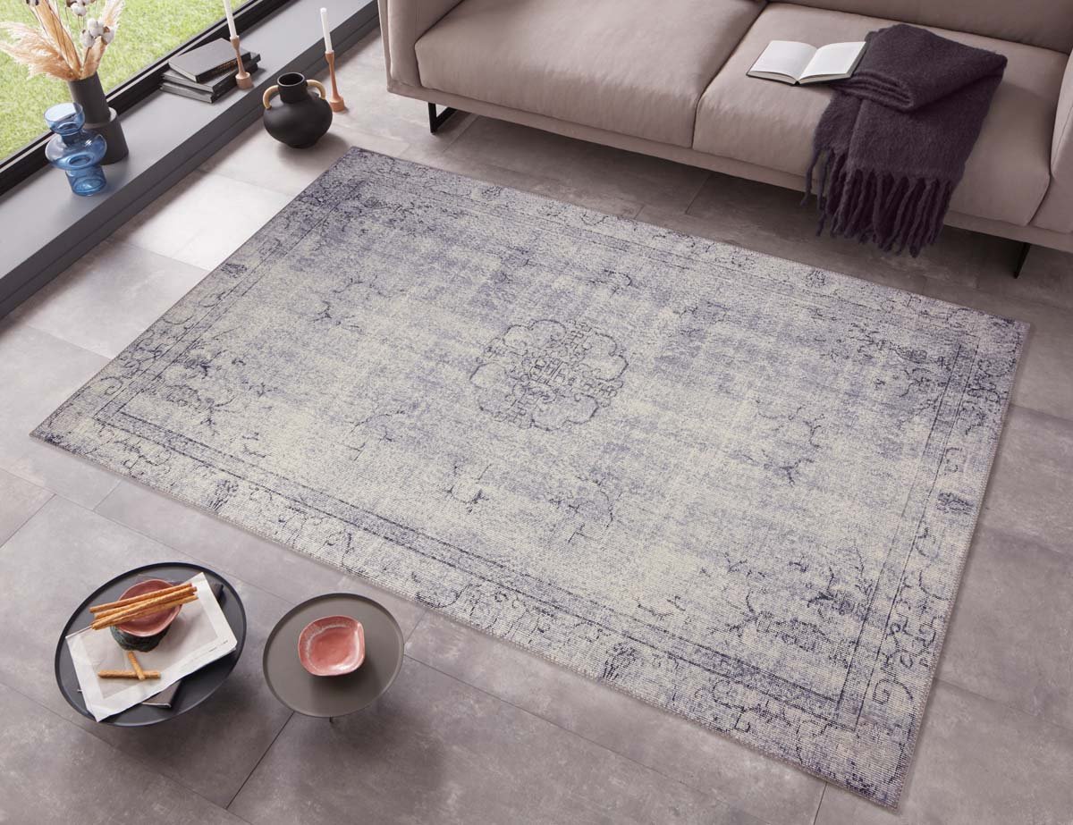 Vintage vloerkleed Ida - grijs 80x150 cm