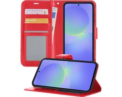 Hoesje - Geschikt voor Samsung Galaxy A36 - Luxe Bookcase - Walletcase Hoes - Portemonnee - Cover - Telefoonhoes - Rood
