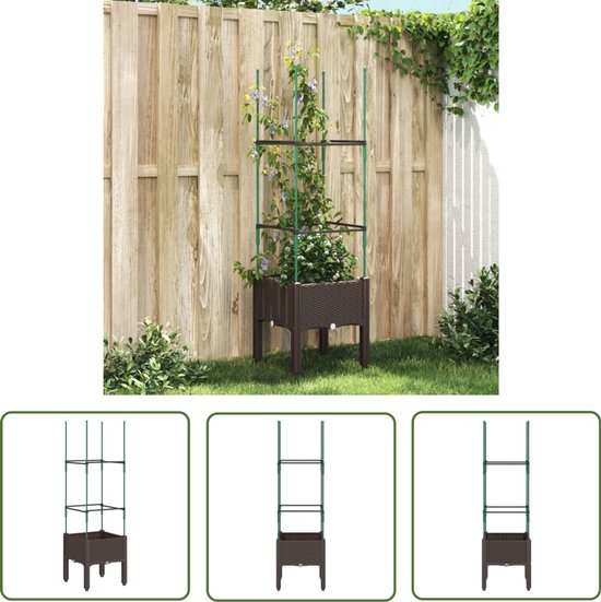 vidaXL Plantenbak met Latwerk 120cm Donkergrijs - 46% Korting