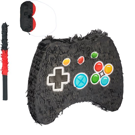 piñata controller - met stok en blinddoek - zonder vulling - 41x51x10 cm