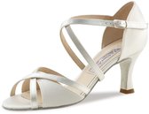Werner Kern July Dansschoenen Dames Wit Satijn - Bruidsschoenen met suede zool - Hak 6,5 cm - Open teen - Salsa, Latin, Ballroom, Kizomba - Werner Kern Bridal - Wit - 38 2/3