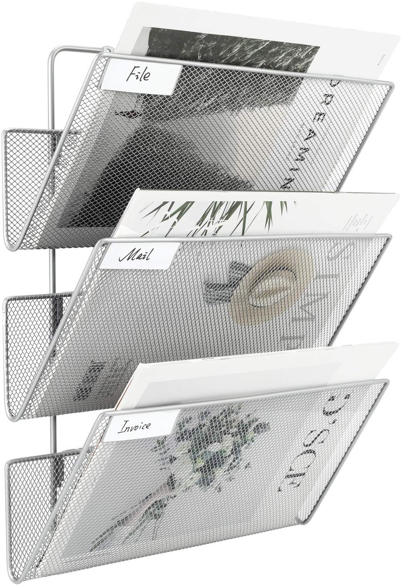 My Ninki ® Stijlvolle en Multifunctionele Wandorganizer met 3 Vakjes voor Documenten en Magazines in A4 Formaat