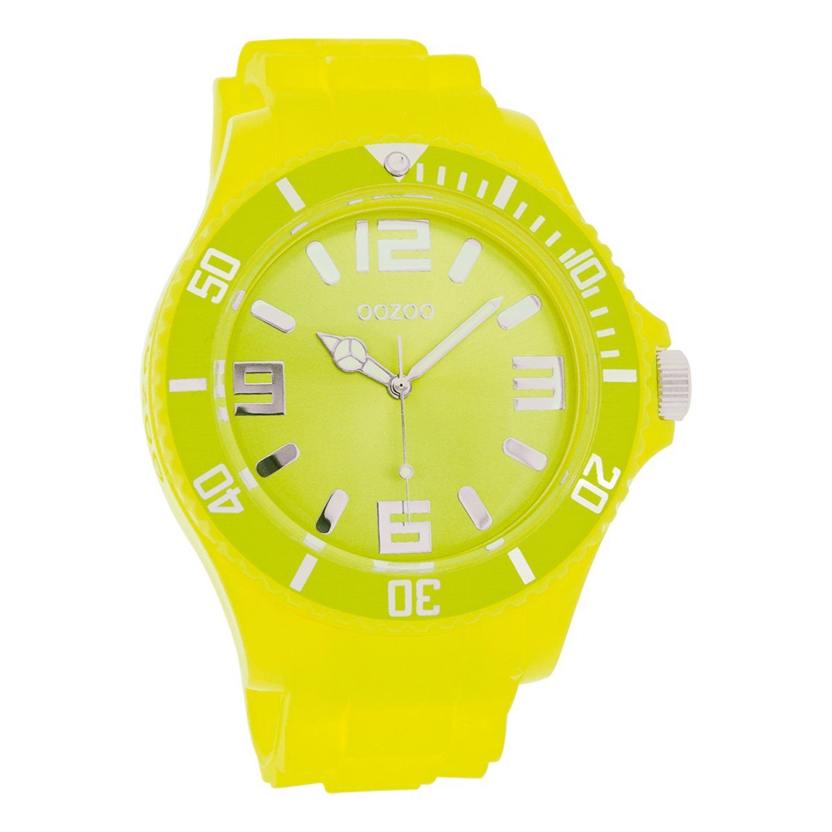 OOZOO Timepieces - Gele horloge met gele rubber band - C4332