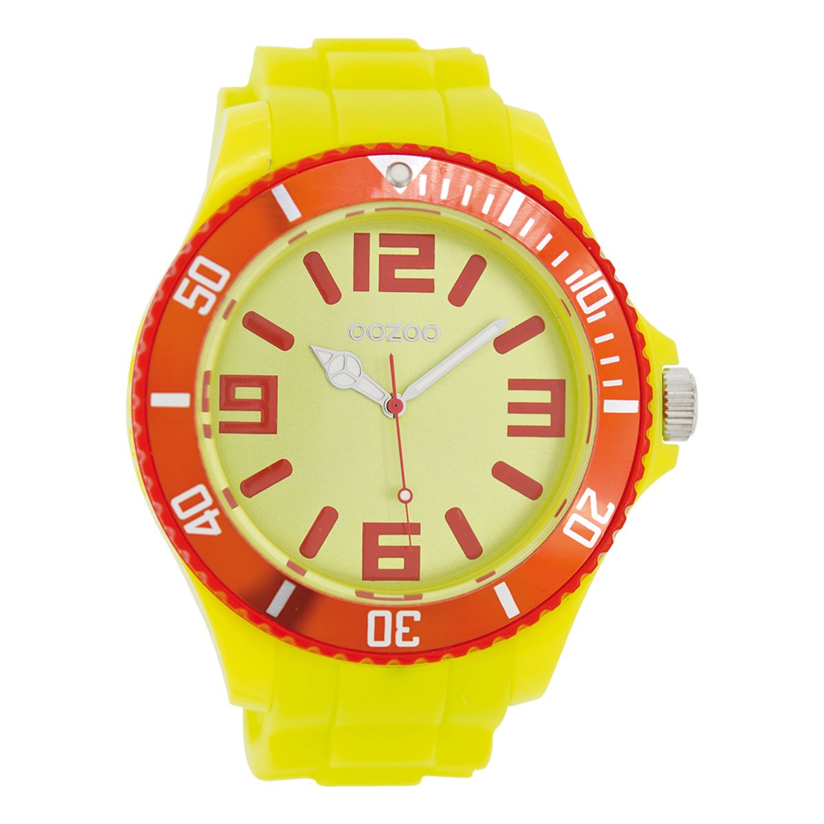 OOZOO Timepieces - Gele horloge met gele rubber band - C5827