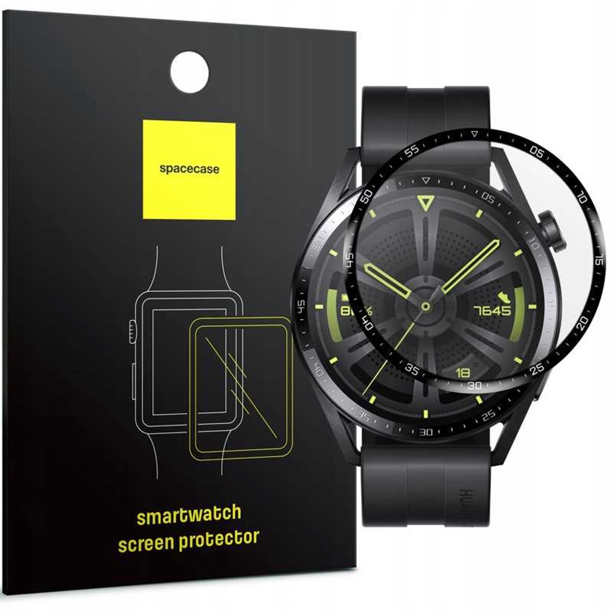 Spacecase Hybride Gehard Glas Voor Huawei Horloge Gt 3 46Mm Beschermende