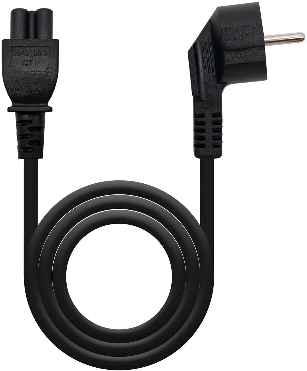 Nanocable 10.22.0302-L200 electriciteitssnoer Zwart 2 m CEE7/7 C5 stekker