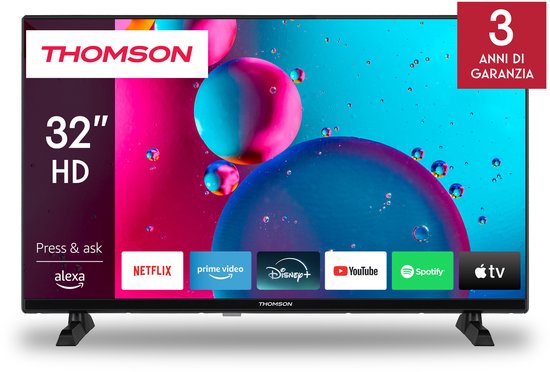 Thomson 9120106662962 81,3 cm (32") HD Smart TV Wifi Zwart