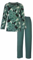 Medaillon Dames Pyjama - Gebloemd Dessin - Katoen - Groen - Maat 3XL