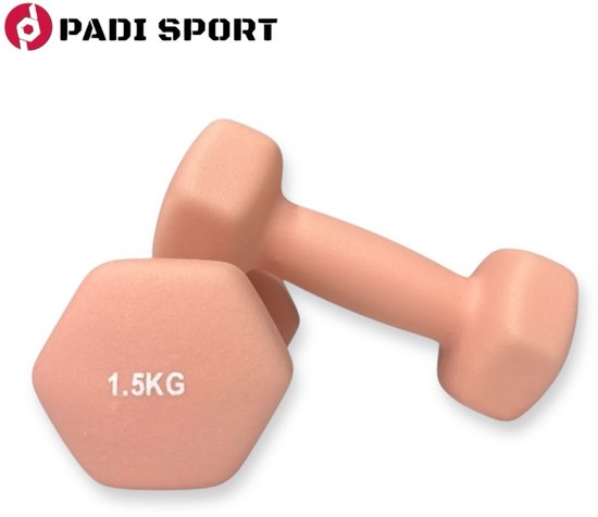 Padisport - Dumbells 1,5 Kg - Halter - Gewichten Set Halters - Gewichten 1,5 Kg - Roze - Gewichten