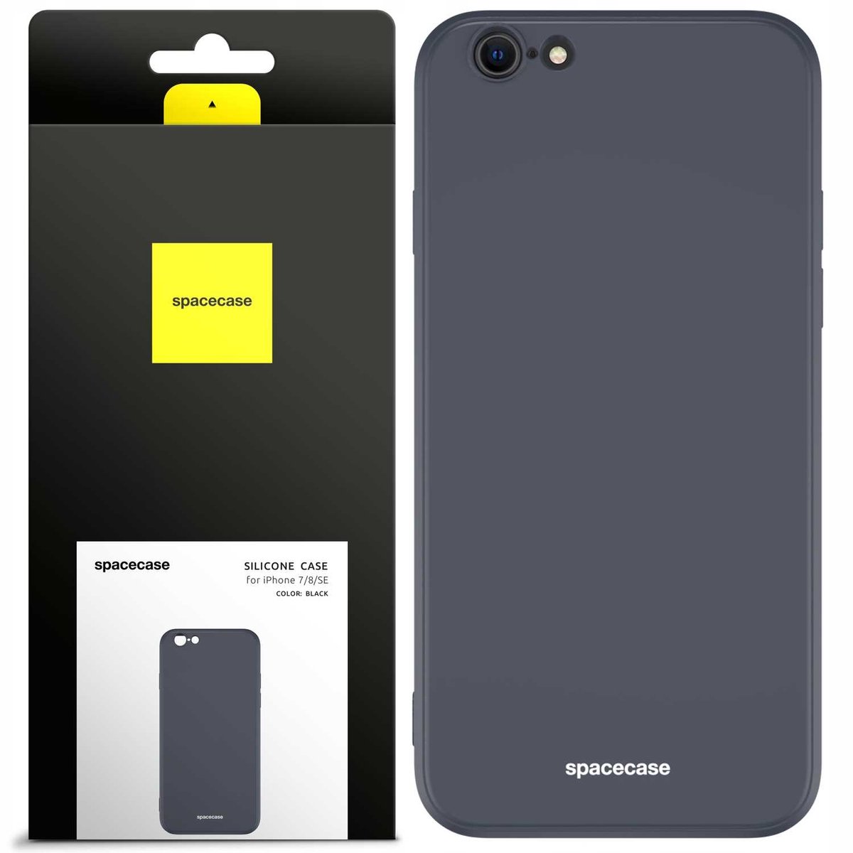 Spacecase Siliconen Hoesje Voor Iphone 7 8 Se Zwarte Beschermhoes