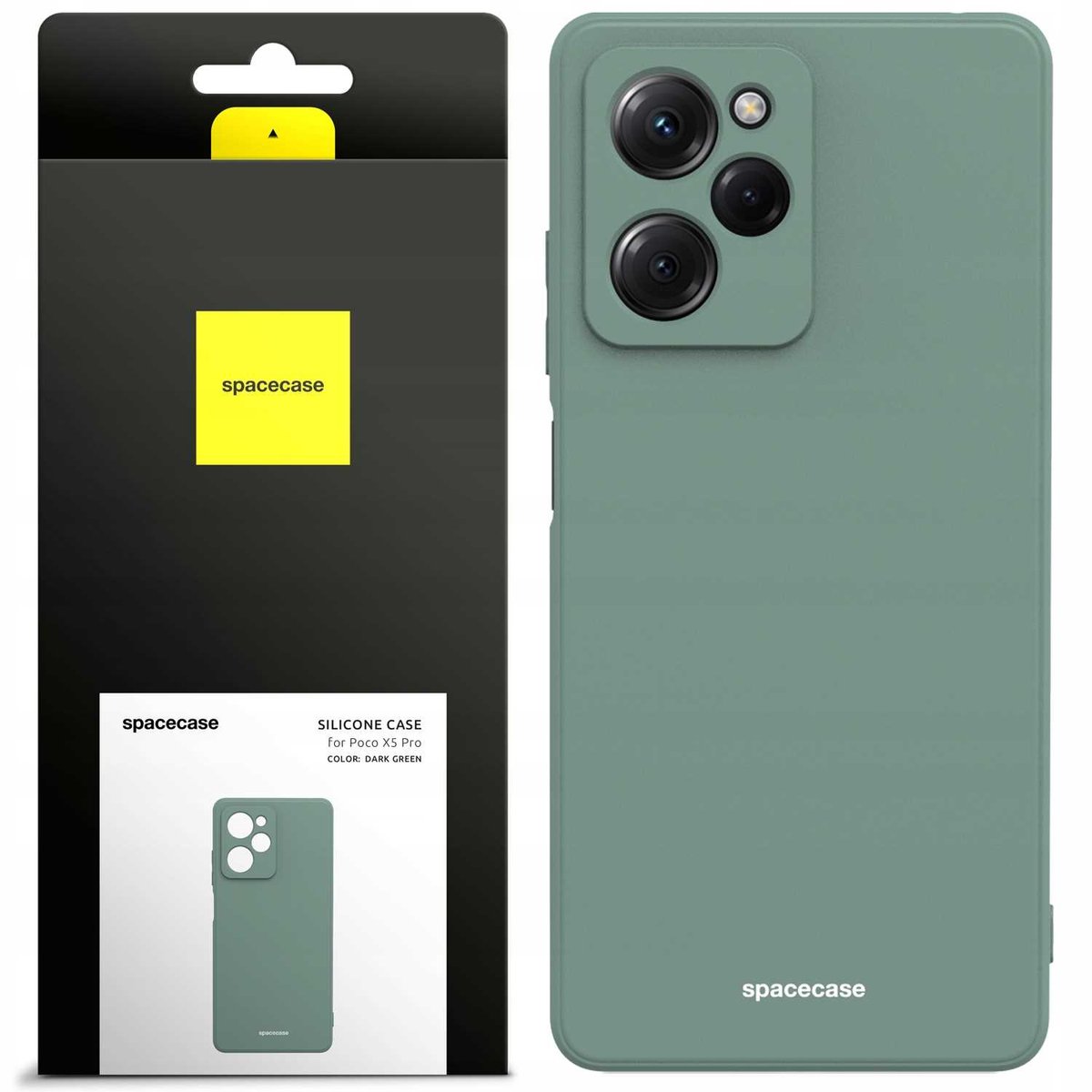 Spacecase Siliconen Hoes Poco X5 Pro 5G Donkergroene Cover