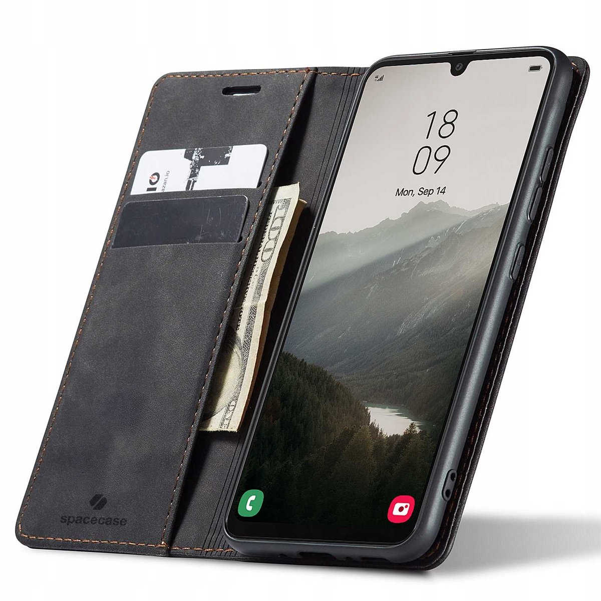 Spacecase Wallet Case Voor Samsung Galaxy A34 5G Zwarte Cover