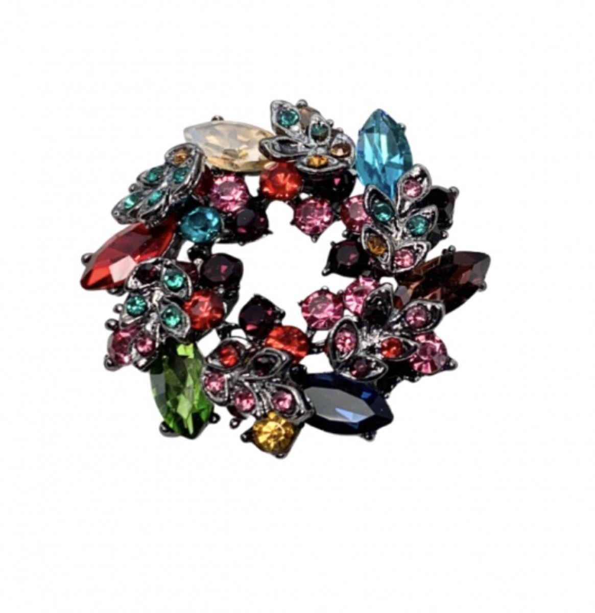 Broche Gekleurd rond 3.5 cm - Charme Bijoux