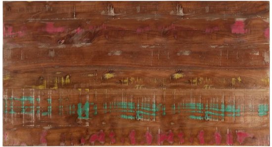 The Living Store Plateau de table rectangulaire 100x60x2,5 cm en bois massif recyclé - Plateau de table en bois - Bois recyclé - Table Vintage - Tables rustiques - Table à manger