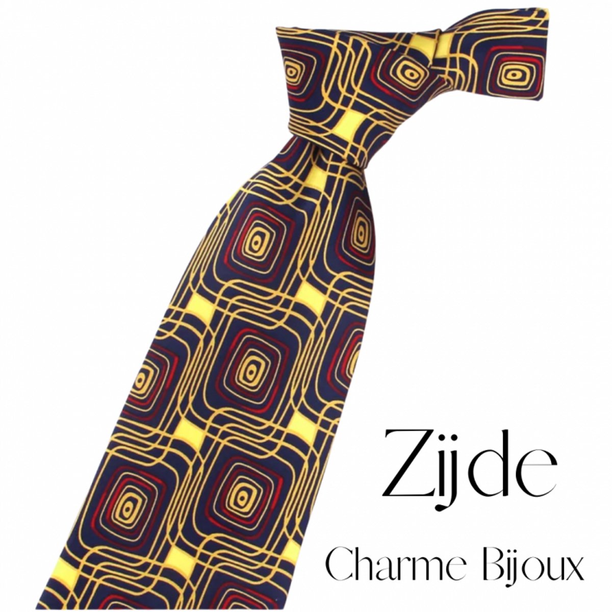 Zijde stropdas Retro Bruin - Charme Bijoux