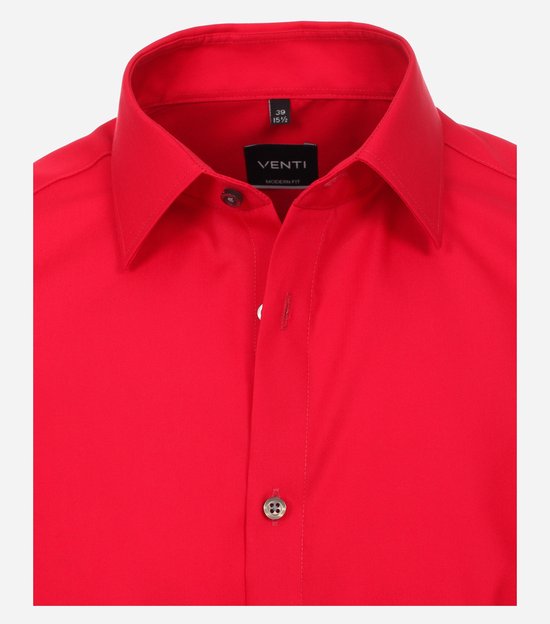 Chemise VENTI modern fit - manches courtes - popeline - rouge - Repassage facile - Taille côtes : 39